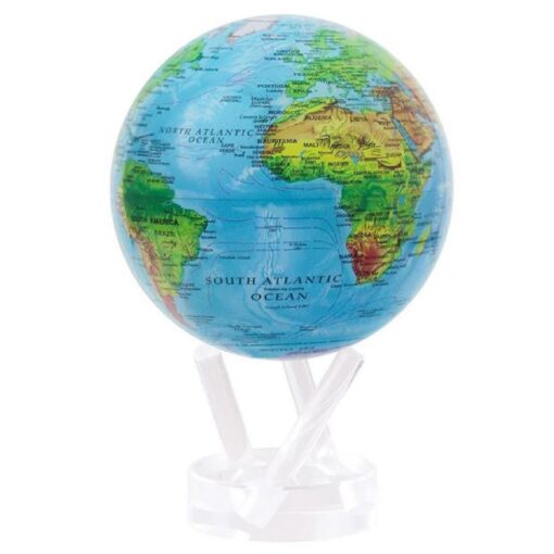 A globe with continents and countries on it