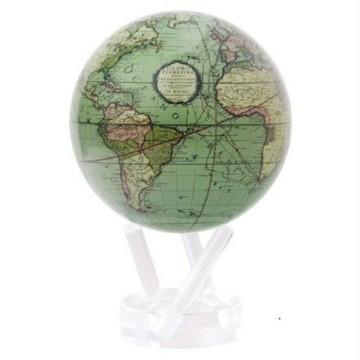 A green globe with continents on it